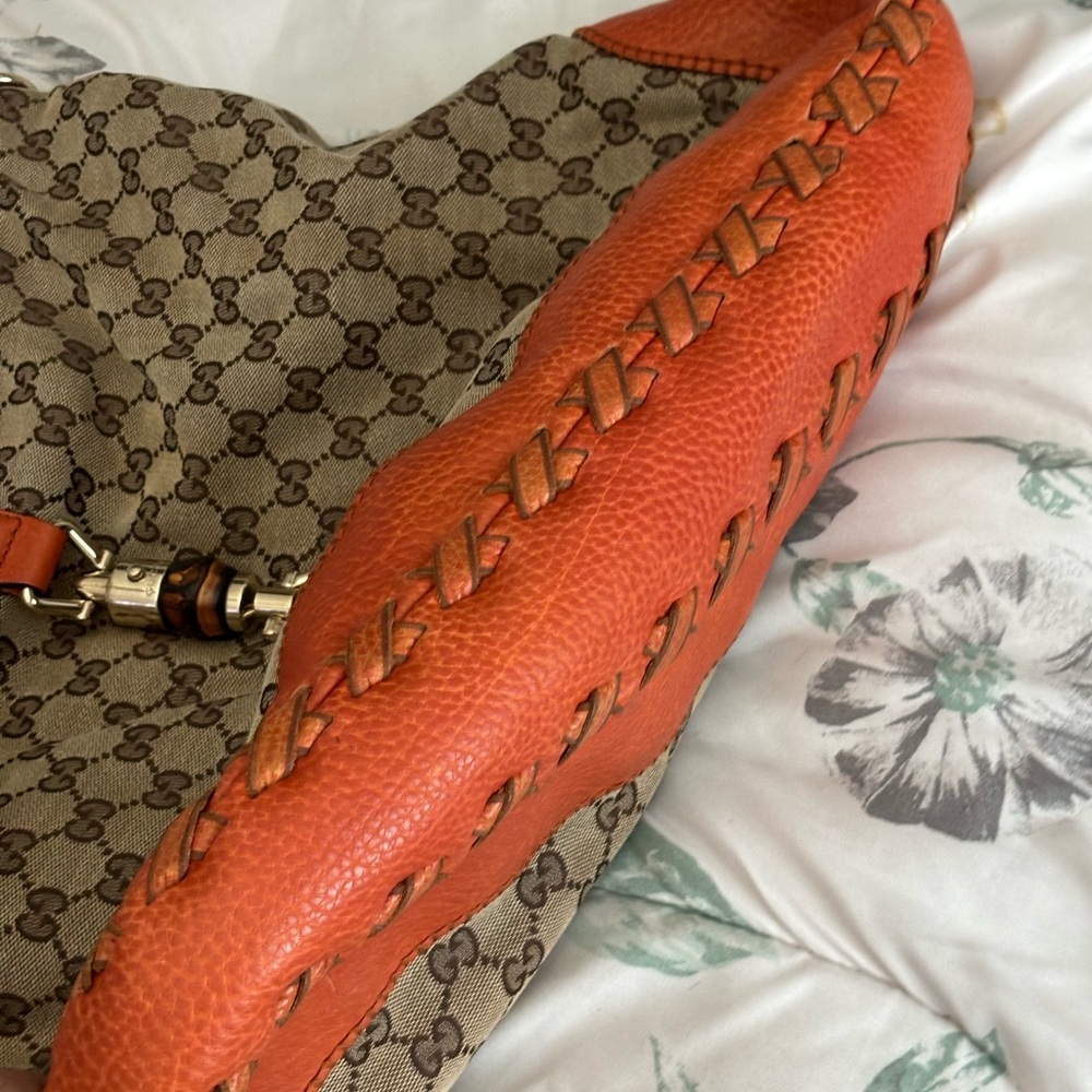 Gucci Brown and Tan Hobo Bag with GG Monogram - Picture 6 of 10